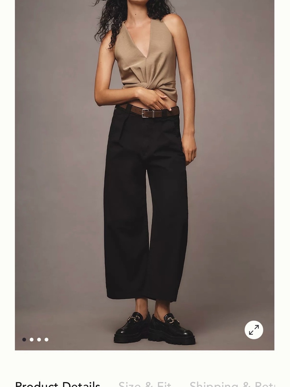 Citizens Of Humanity Cara Wide Leg Pleated Twill Trouser